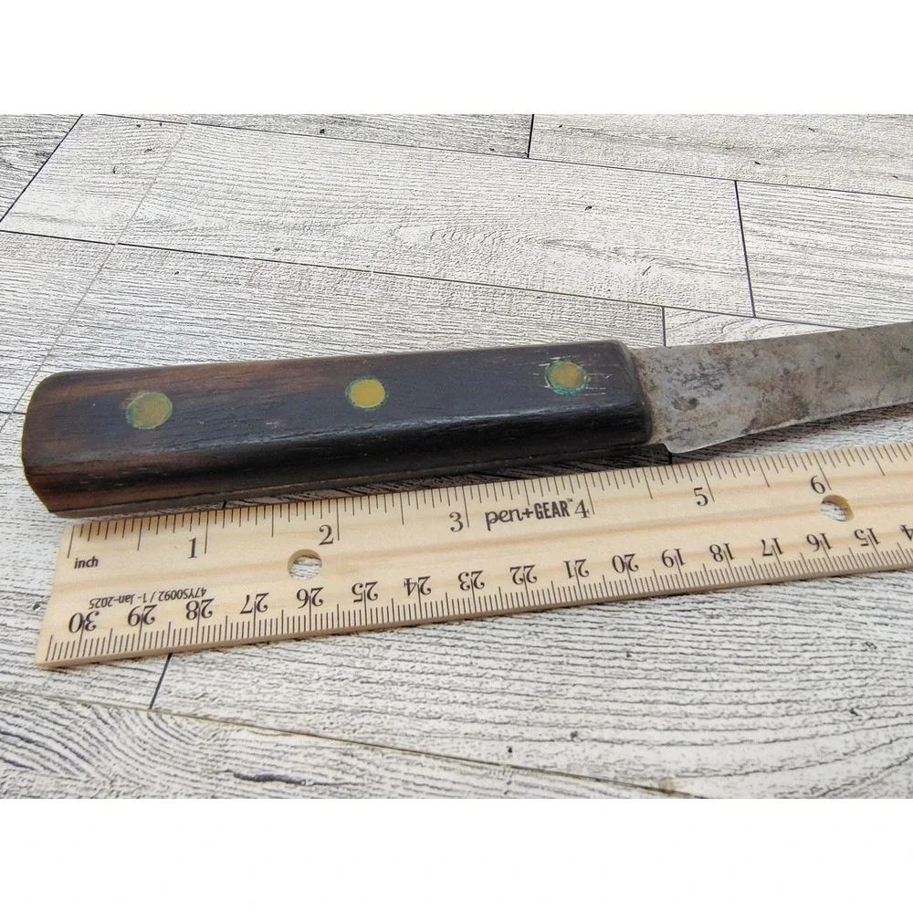 Vintage Kitchen Cleaver Butcher Knife‎ Rustic Patina Chef Unusual Shape Blade